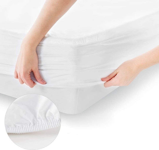 Kidizi Protecție pentru Saltea Single Waterproof cu Fustă Alb 90x200cm