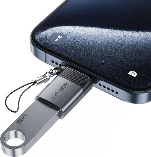 Acefast Converter USB-C male to USB-A female Gray 1pcs