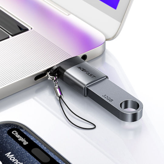 Acefast Converter USB-C male to USB-A female Gray 1pcs