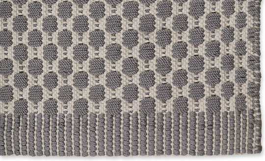 Tapicap Handgefertigt Teppich Außenbereich Rechteckig Synthetisch,Polyester/Cotton/Leather White-grey