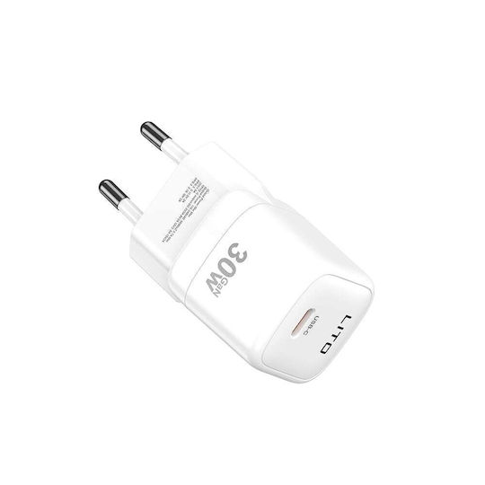 Lito Ladegerät ohne Kabel GaN mit USB-C Anschluss 30W Stromlieferung Weißs (LC11)