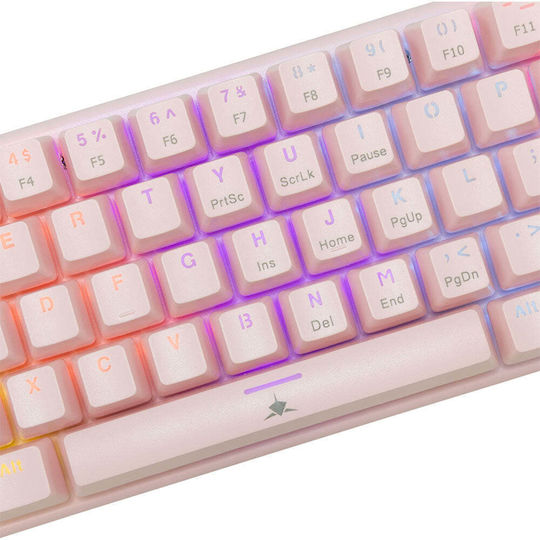 White Shark Wakizashi 2 Gaming Mechanical Keyboard 60% with Custom Blue switches and RGB lighting (English US)