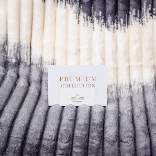 My Home Luxury Κουβέρτα Fleece Υπέρδιπλη 220x240εκ. Εκρού - Μπλε