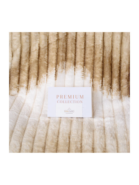 My Home Luxury Κουβέρτα Fleece Υπέρδιπλη 220x240εκ. Εκρού - Μπεζ