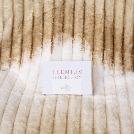 My Home Luxury Κουβέρτα Fleece Υπέρδιπλη 220x240εκ. Εκρού - Μπεζ