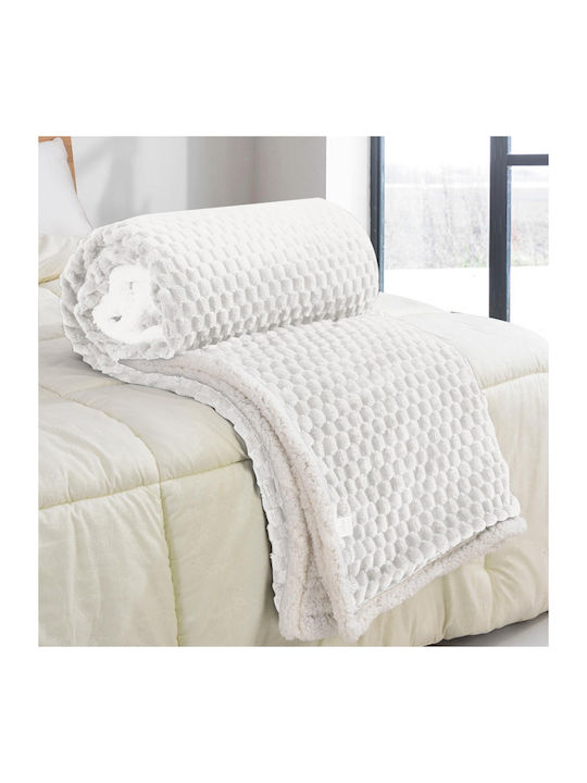 SpitiBazaar Blanket Furry Queen 220x240cm White