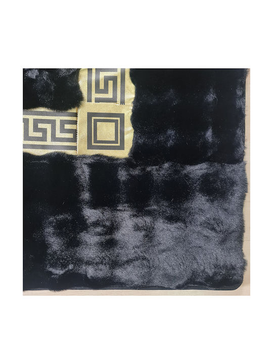 Saray Home Rabbit Luxurius Modern Bedroom Rugs Set Black-Gold DSN07 BLCGLD 3pcs