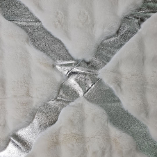 Saray Home Rabbit Luxurius Modern Bedroom Rugs Set White-silver DSN05 WHSLV 3pcs