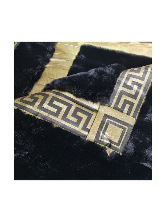 Saray Home Rabbit Luxurius Modern Bedroom Rugs Set Black-Gold DSN03 BLCGLD 3pcs