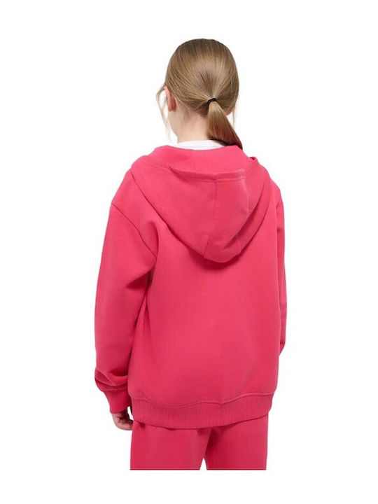 Kinder-Sweatshirt Strickjacke mit Kapuze und Taschen Rosa