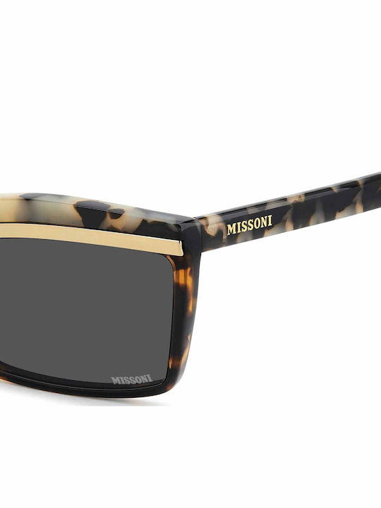 Missoni Women's Sunglasses with Brown Tartaruga Plastic Frame and Gray Lens MMI 0263/S C9K/IR