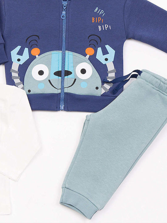 Kids Tracksuit Set With Jacket Indigo 3 Pieces