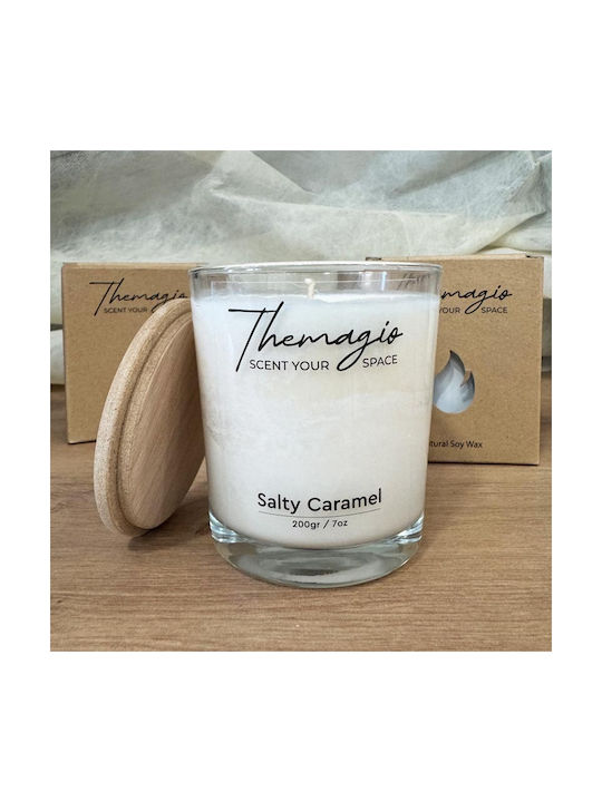 Themagio Lumânare Aromatică Din Soia Salty Caramel 200gr Capac Din Lemn 77216