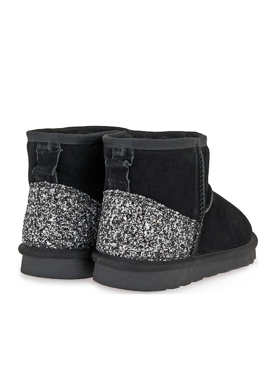 Suede Kinder-Schneestiefel Schwarz