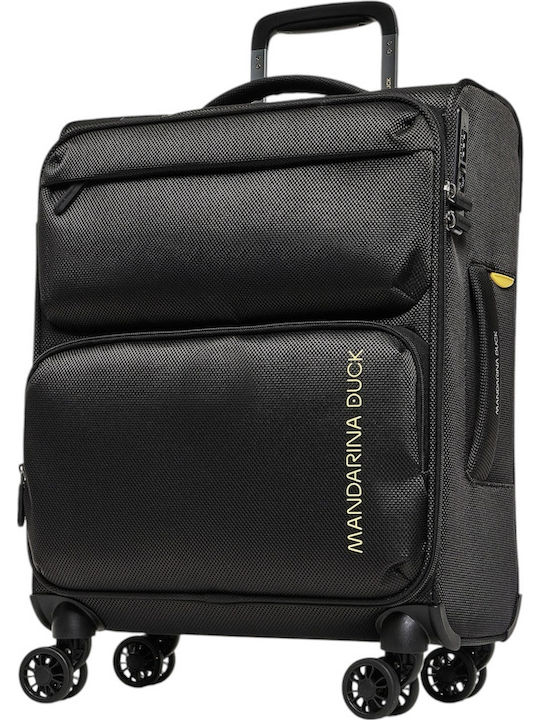 Mandarina Duck Zephyr Βαλίτσα Ταξιδίου Καμπίνας Υφασμάτινη Black με 4 Ρόδες Ύψους 55εκ.