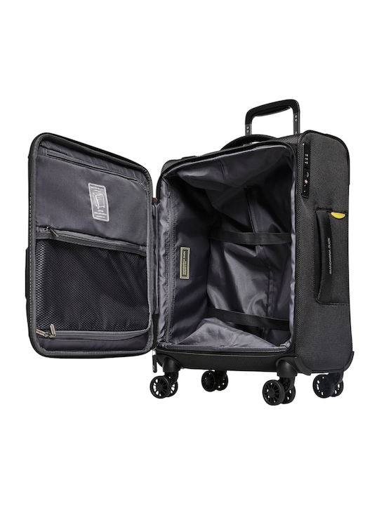 Mandarina Duck Zephyr Βαλίτσα Ταξιδίου Καμπίνας Υφασμάτινη Black με 4 Ρόδες Ύψους 55εκ.