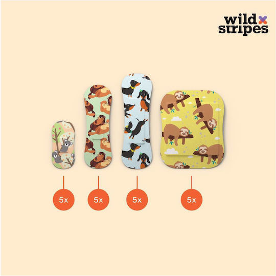 Wild Stripes Animal Fun Παιδικά Αυτοκόλλητα Επιθέματα 20τμχ