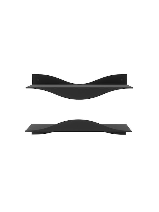 Shelves Wall Black 2pcs 43x18x10cm