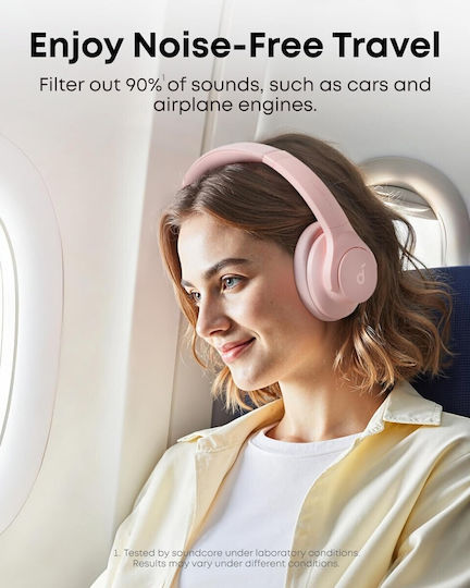 Soundcore by Anker Q20i Wireless / Wired Over Ear Headphones with 40 hours of Operation and Quick Charge Pink