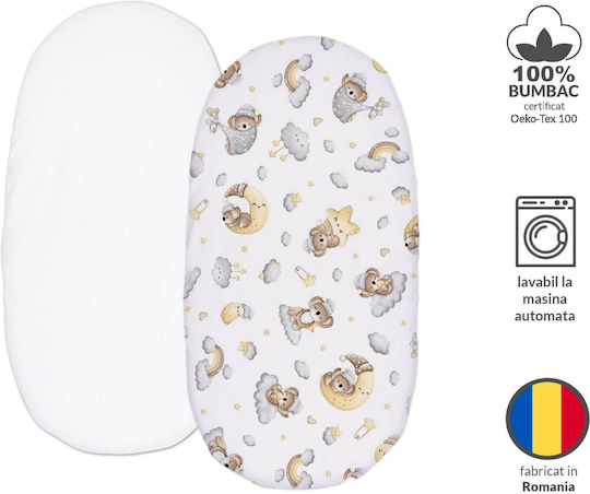 Kidizi Baby Sheets Set Crib Cotton Fitted White 45x85cm 2pcs