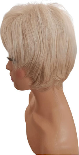 Perücke mit Synthetikhaar in Licht Blond Farbe 25cm