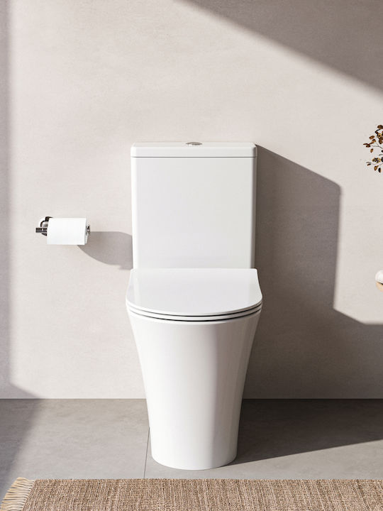Ideal Standard Stehende Toilette mit Spülung mit Deckel Sanftes Schließen Weiße