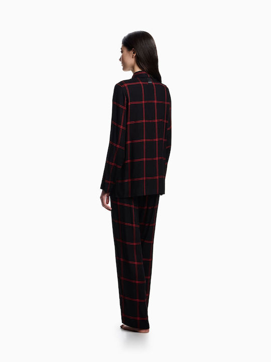 Emporio Armani Winter Damen Pyjama-Set Black
