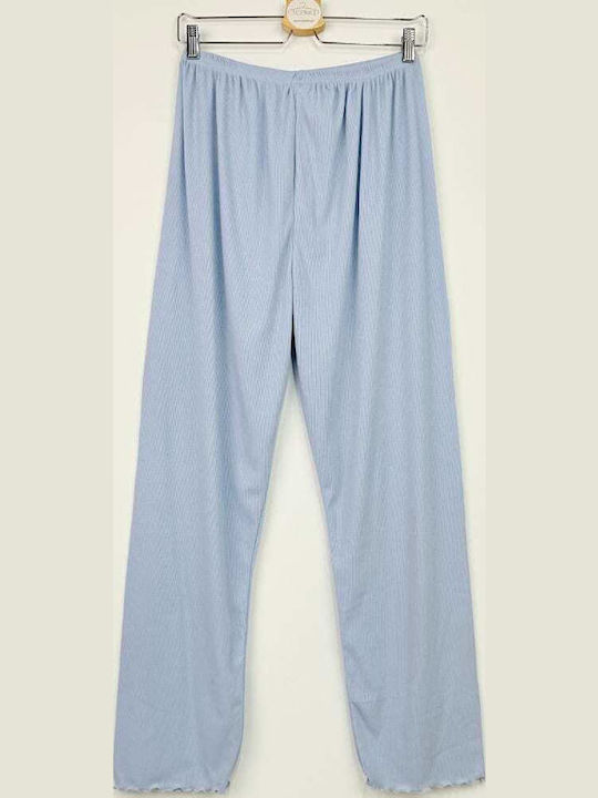 Cootaiya Winter Women's Cotton Light Blue Pyjama Set