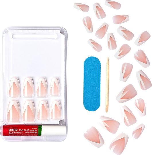 Kiss Nail Tips French in White Color