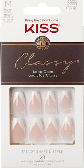Kiss Nail Tips French in White Color