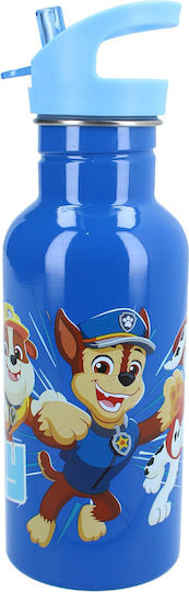 Paw Patrol Kinder Trinkflasche Paw Patrol Rostfreier Stahl mit Stroh 500ml (Verschiedene Designs oder Farben)
