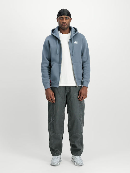 Basic Cardigan With Blue Hood