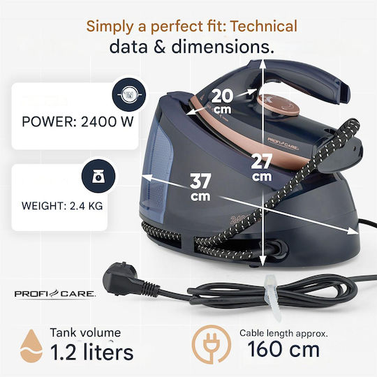 Proficare Steam Ironing Station 4bar with 1.2lt Container