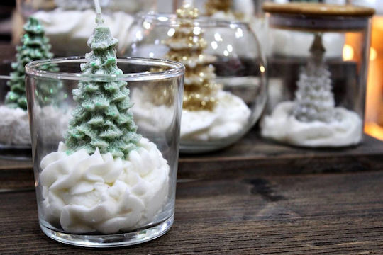 Aromatic Soy Candle Green Tree Glass Big Φ8.5 X 8.9 Cm White Musk
