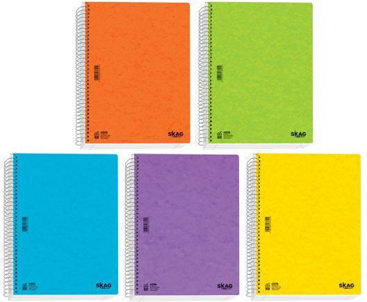 Skag Spiral Caiet Cu dungi A4 90 de Foi 3 de Subiecte Basic 1buc (Diverse modele/culori)
