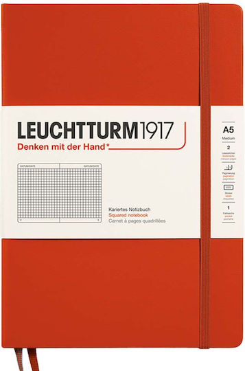 Leuchtturm1917 Notizbuch A5 Quadrat Rot