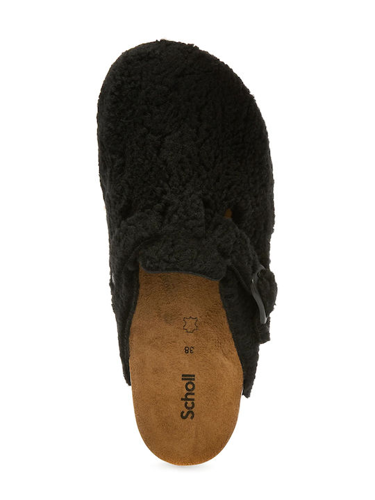 Anatomical Women's Slippers with Fur Black
