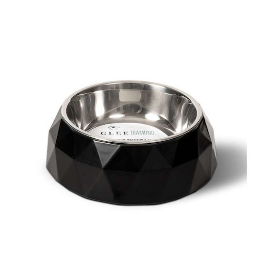 Glee Stainless Steel Bowl Food & Water for Dog & Cat with Base 350ml in Black Color
