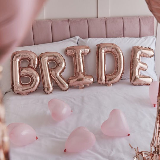 Set of 5 Balloons Foil Rose Gold Letters Mini 40cm
