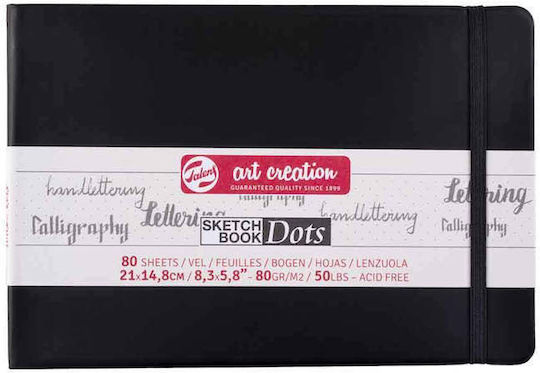 Royal Talens Μπλοκ Σχεδίου Sketchbook Dot Μαύρο 80φυλ. 13x21εκ. 80 γρ. Α5 14.8x21cm