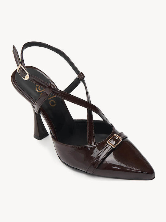 Brown Heels Greek Made Cross Tie