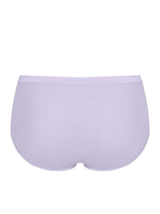 Basic Midi Hohe Taille Damen Slip 3Pack Lilac, Purple, Black