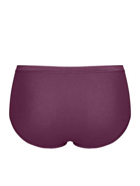 Basic Midi High Waist Women's Slip 3Pack Ecru/pink/purple