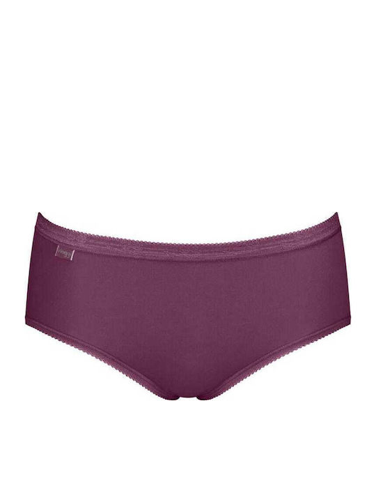 Basic Midi High Waist Women's Slip 3Pack Ecru/pink/purple