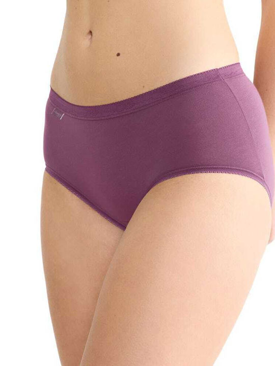 Basic Midi High Waist Women's Slip 3Pack Ecru/pink/purple