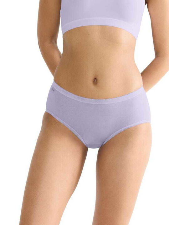 Basic Midi Hohe Taille Damen Slip 3Pack Lilac, Purple, Black