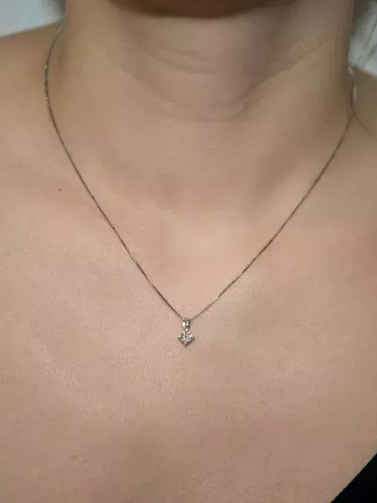 Halskette Solitärring aus Weißgold 18k mit Diamant