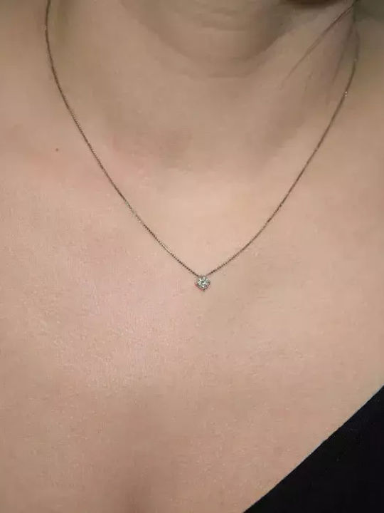 Halskette aus Weißgold 18k mit Diamant