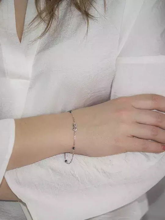 Women's Bracelet Chain with design Infinity made of White gold 18K