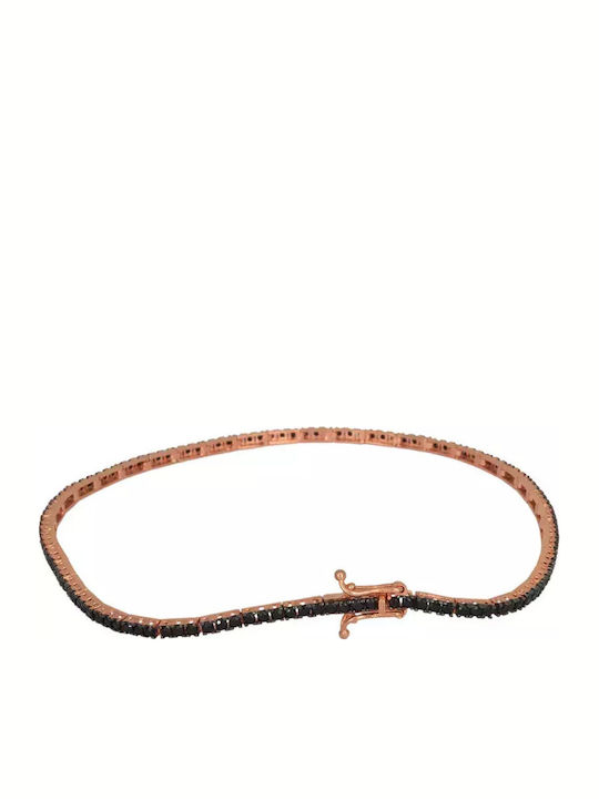 Femeie Brățară Riviera din Rose Gold 14K cu Zirconiu Femeie Brățară Riviera din Rose Gold 14K cu Zirconiu